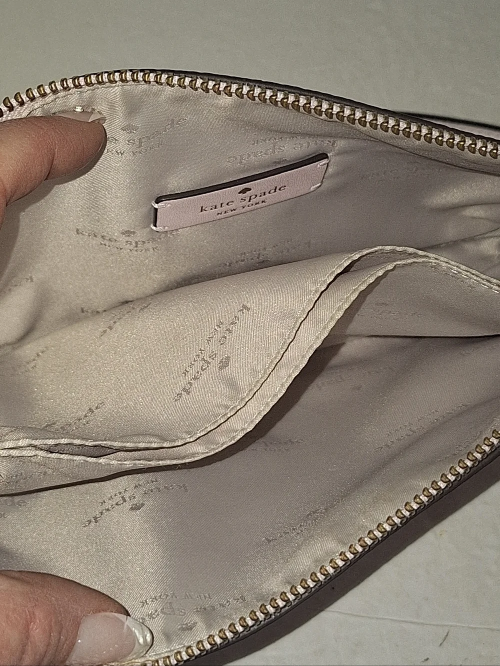 Kate Spade Lena Double Compartment Shimmer Pink Leather Crossbody Bag KH430